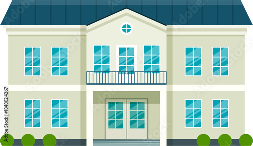 Modern house residence building design flat illustration
