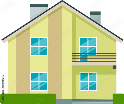 House exterior flat design building vector illustration