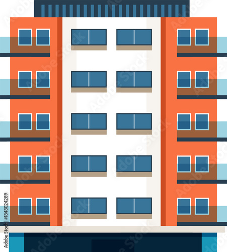 Modern apartment building vector illustration representing urban living
