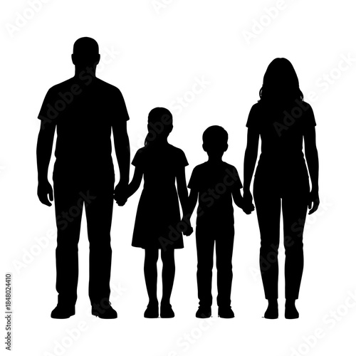 Children playing together in a park on a sunny day silhouette