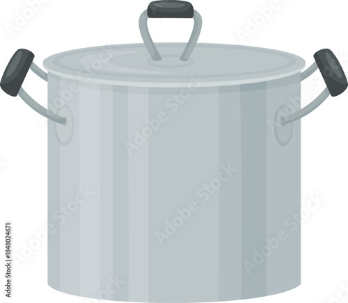 Large gray metal cooking pot a kitchen utensil