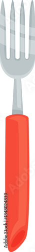 Hand fork illustration with red handle for gardening