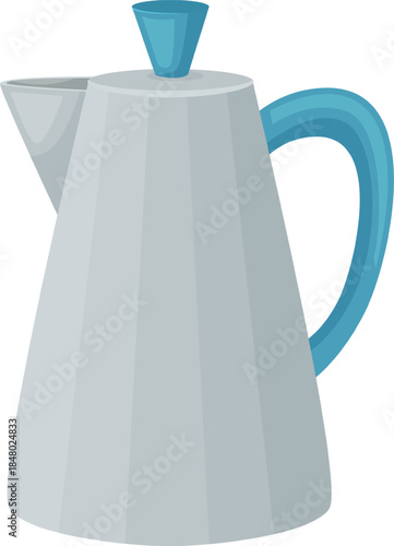 Coffee percolator with blue handle and knob