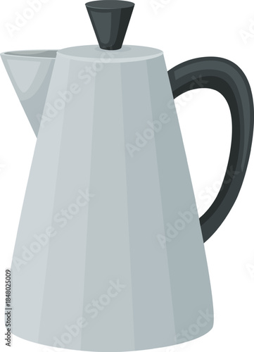 Moka pot brewing coffee vector illustration