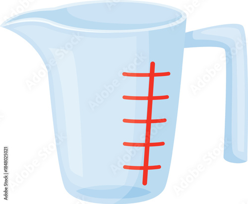 Kitchen measuring cup with red markings