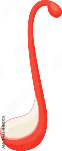 Red serving ladle kitchen cooking utensil illustration