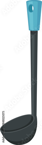 Kitchen ladle with blue handle cooking utensil