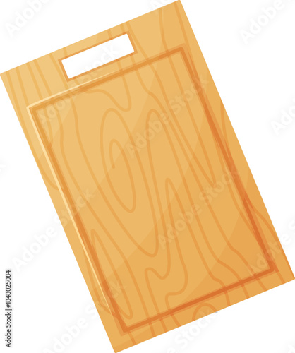 Wooden cutting board for kitchen food preparation