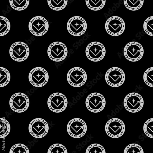 Anti glare seamless pattern isolated on black background