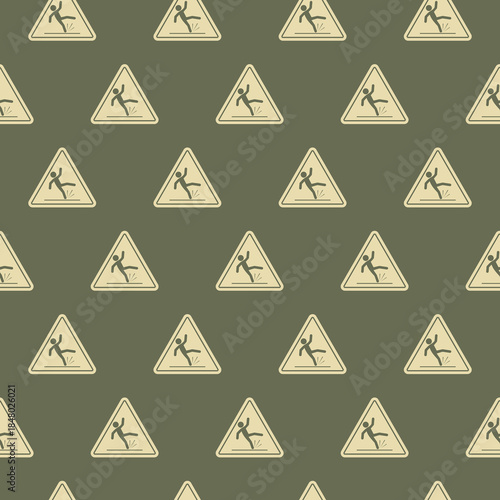 Wet floor seamless pattern isolated on color background