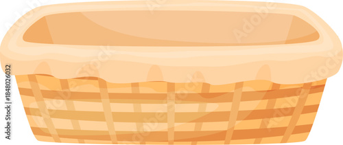 Empty wicker basket with liner illustration for storage