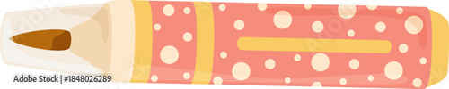 Pink highlighter pen with yellow polka dots