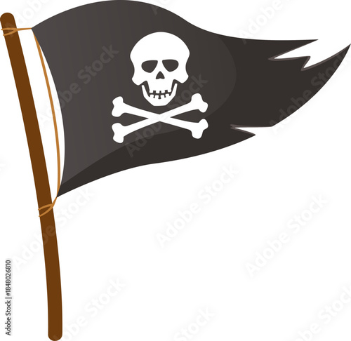 Pirate flag waving representing danger and adventure