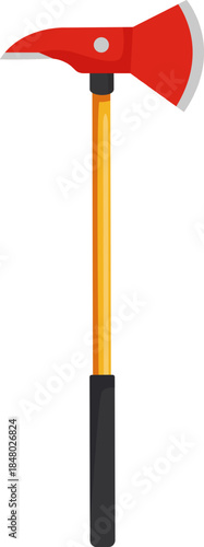 Firefighter's red axe tool for emergency service