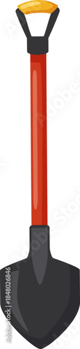 Shovel standing in a flat illustration style