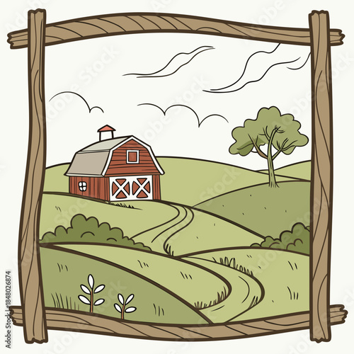 Peaceful countryside barn