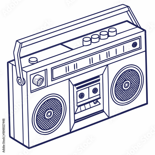 Vintage boombox illustration