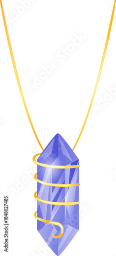 Indigo crystal pendant necklace symbolizing magic and spirituality
