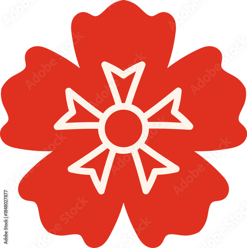 Stylized red poppy flower symbolizing remembrance and sacrifice