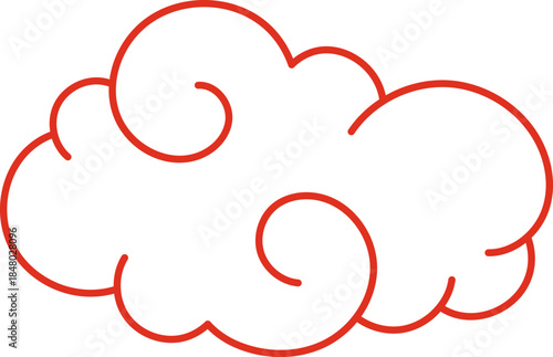 Asian style auspicious cloud outline vectoring design