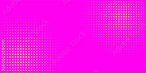 Pink Neon colored urban punk background with halftone texture, paint drops and splashes. Bright pink and yellow colored banner design. halftone