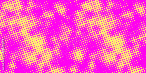 Pink Neon colored urban punk background with halftone texture, paint drops and splashes. Bright pink and yellow colored banner design. halftone