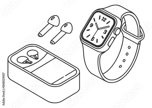 Smart Wearable Technology Illustration Minimal Ve (3) Vector Icon
