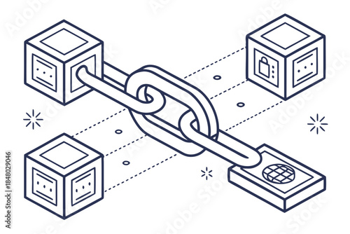Blockchain Technology Abstract Symbol Geometric V (1) Vector Icon