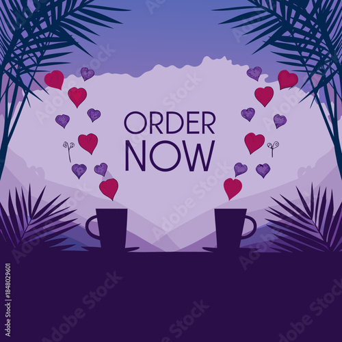 Online Order Valentine Campaign Flat Vector Art SVG Vector Illustration 19