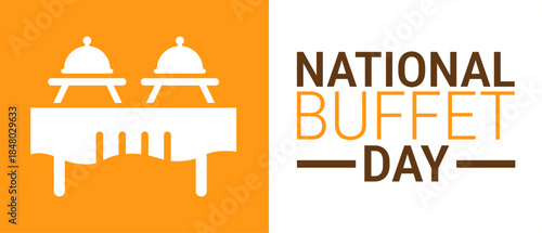 National Buffet Day background, banner, card or poster design template is observed every year during January, to raise awareness about the mission. Vector illustration.