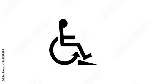 Accessible entrance symbol with ramp for wheelchair users