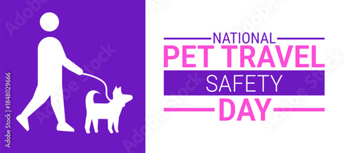 National Pet Travel Safety Day background, banner, card or poster design template is observed every year during January, to raise awareness about the mission. Vector illustration.