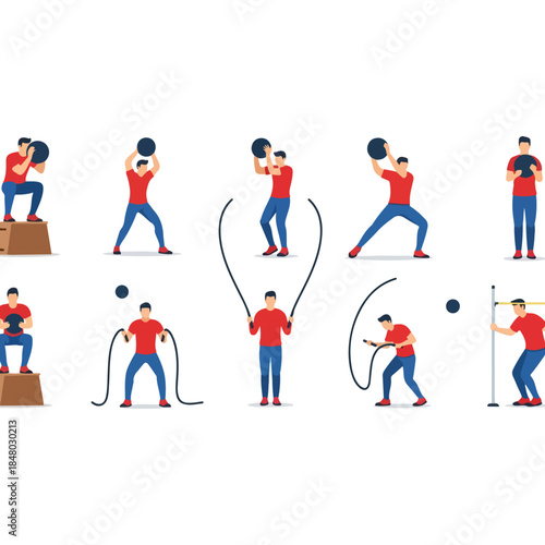 Athletic person skipping rope in action sequence.