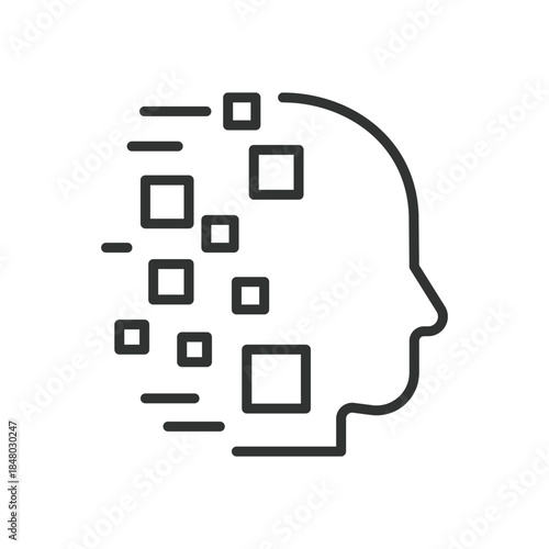 Human data icon in line design. digital identity, personal data, data privacy concept on white background vector. Human data editable stroke icon