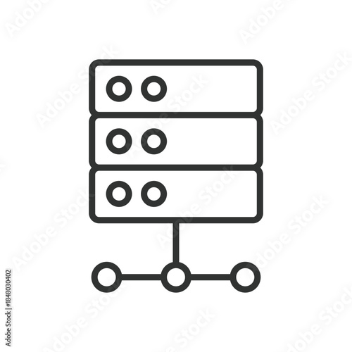 Server icon in line design. server, data center, network storage, hosting infrastructure on white background vector. Server editable stroke icon