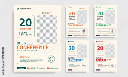 Corporate Online Business Conference flyer template