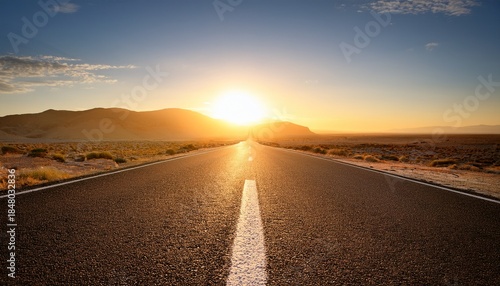 empty road leading toward sunrise symbolizing the path to a fresh start as time counts down