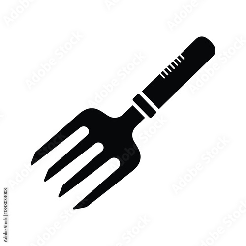 Cultivator Hand Tool for Gardening Silhouette Icon Isolated