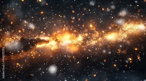 Artillery explosion creating bright muzzle flash in a night sky