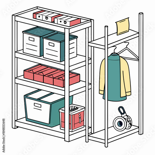 Storage Organization Concept Illustration Flat St (1) Vector Icon