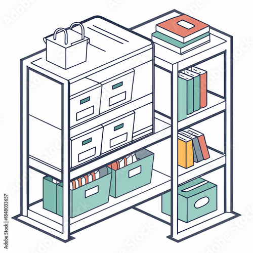 Storage Organization Concept Illustration Flat St (2) Vector Icon
