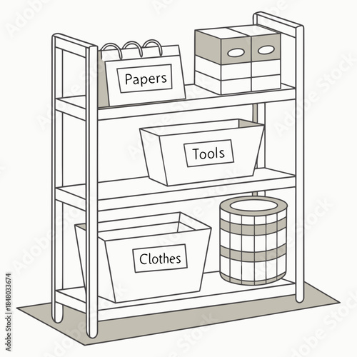 Storage Organization Concept Illustration Flat St Vector Icon