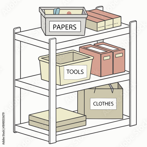 Storage Organization Concept Illustration Flat St (4) Vector Icon