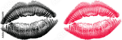Detailed illustration of human lips with texture