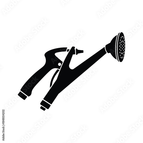 Garden Hose Spray Nozzle Watering Wand Vector Illustration