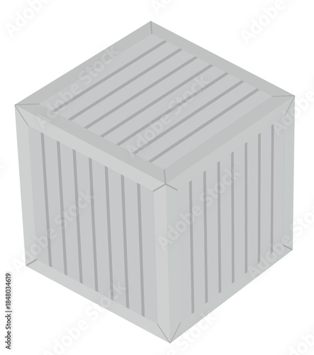 Closed wooden box. vector illustration