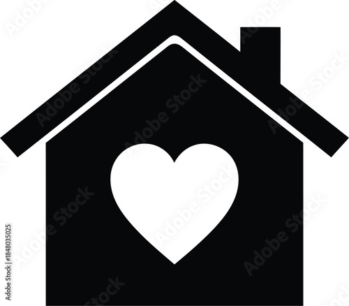 Home with heart logo design