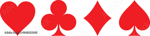 Four playing card suits symbols