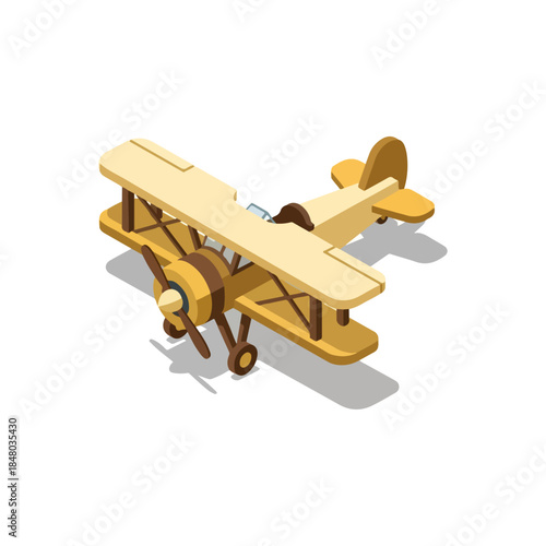 Vintage wooden model airplane toy aircraft replica.