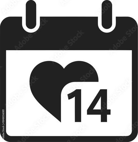 Valentine's day calendar icon